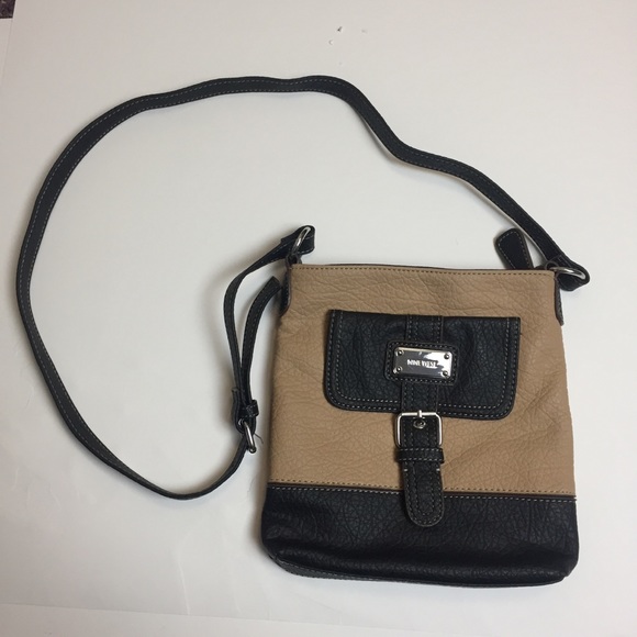 Nine West Handbags - Nine West Crossbody Purse Bag Black and Tan Y2K Colorblock